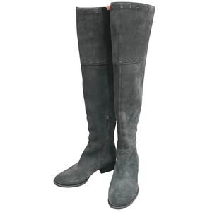 Vince Camuto NEW Suede Leather Over The Knee Boots Sz 8 Wide Shaft Gray